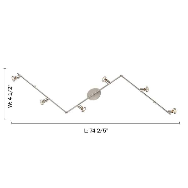 Buzz 2 6.2 ft. 6-Light Matte Nickel Track Lighting Kit