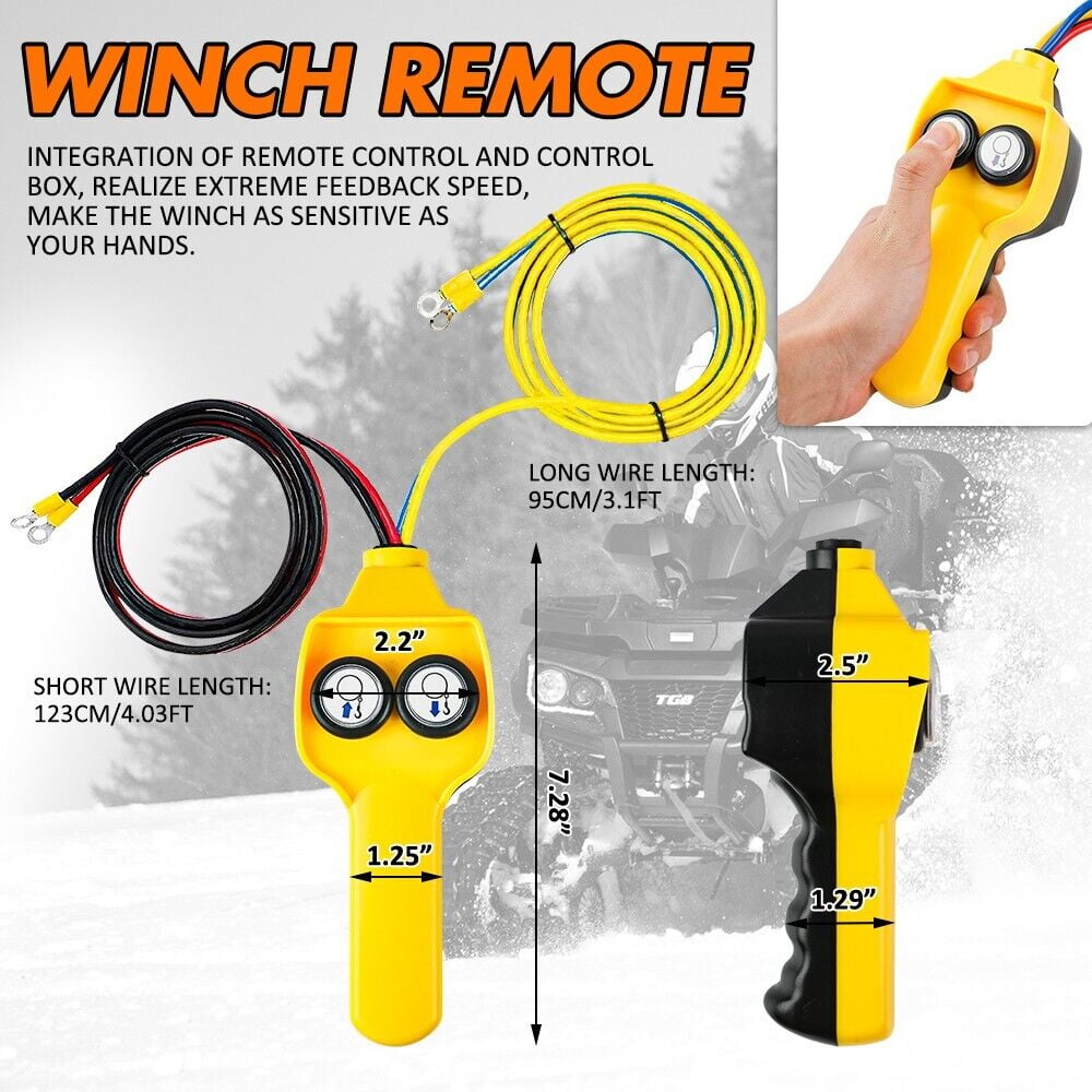 X-BULL Electric Winch 12V 2500LBS/1134KGS Steel Cable Wireless ATV UTV 4WD Boat