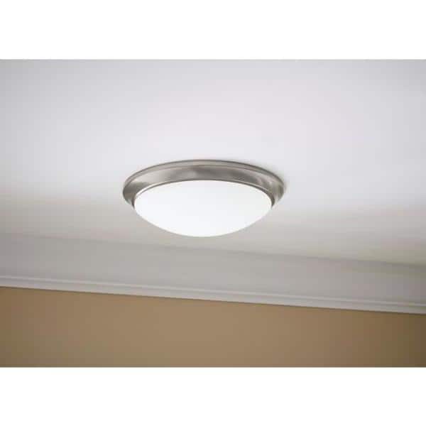 Withers 13 in. Light Brushed Nickel Adjustable CCT CCT Integrated LED Dimmable Round Globe Flush Mount Ceiling Light