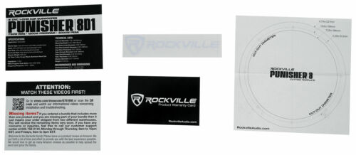 Rockville Punisher 8D1 8" 3000w Peak/750w RMS Competition Car Audio Subwoofer