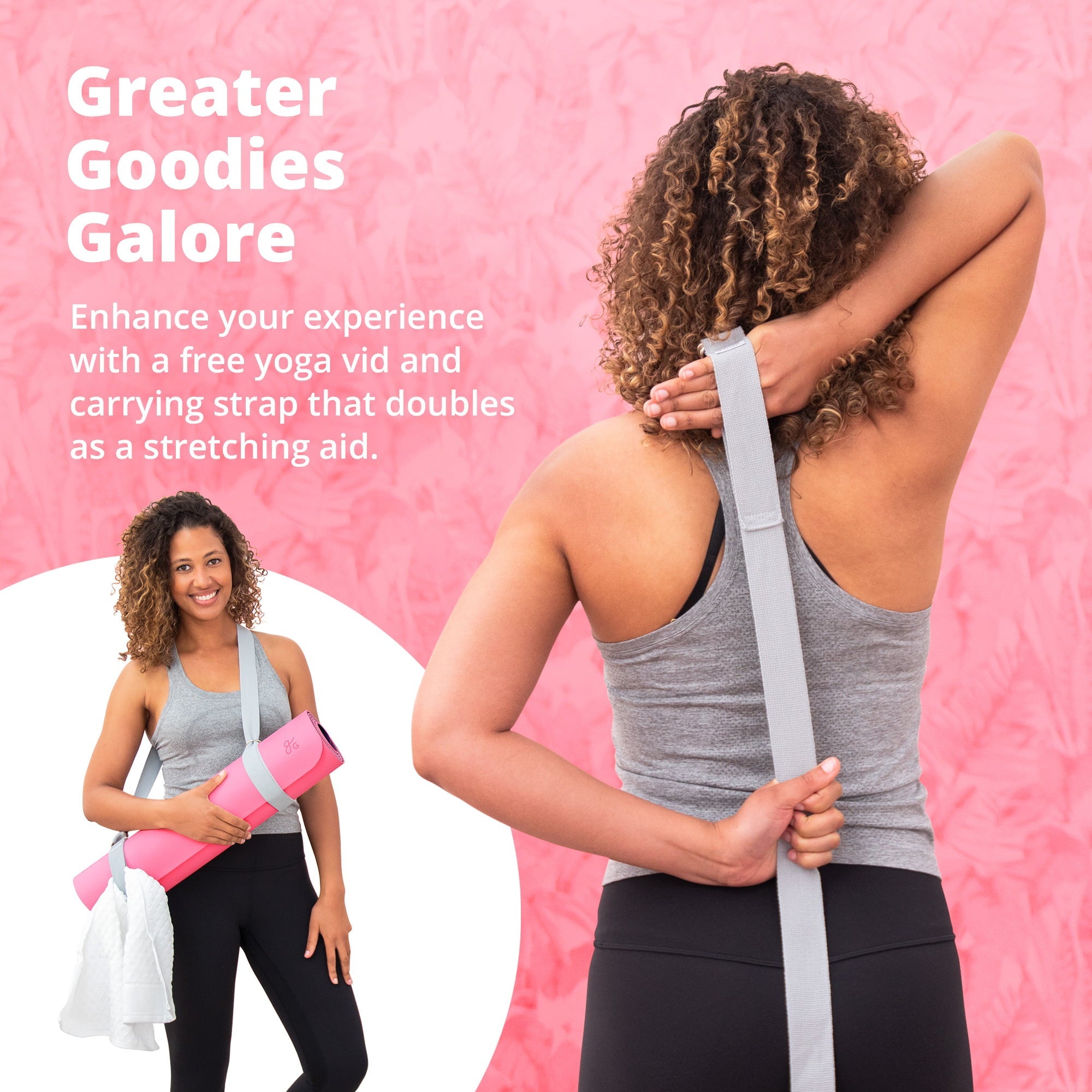 Greater Goods Professional Yoga Mat; Exercise Mat for Fitness, Balance, and Stability; An Extra Large, Extra Thick, Non Slip Mat; Free Carrying Strap Included; Designed in St. Louis (Watermelon Pink)