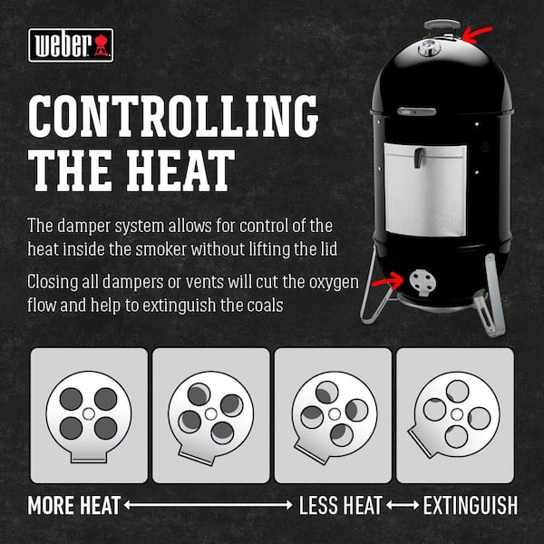 22 in. Smokey Mountain Cooker Smoker in Black with Cover and Built-In Thermometer