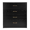 SYNGAR Modern Black 4 Drawer Dresser, Chest of Drawers for Bedroom, Storage Cabinet Dresser Organizer Unit with Handle for Living Room, Closet, Hallway, Nursery