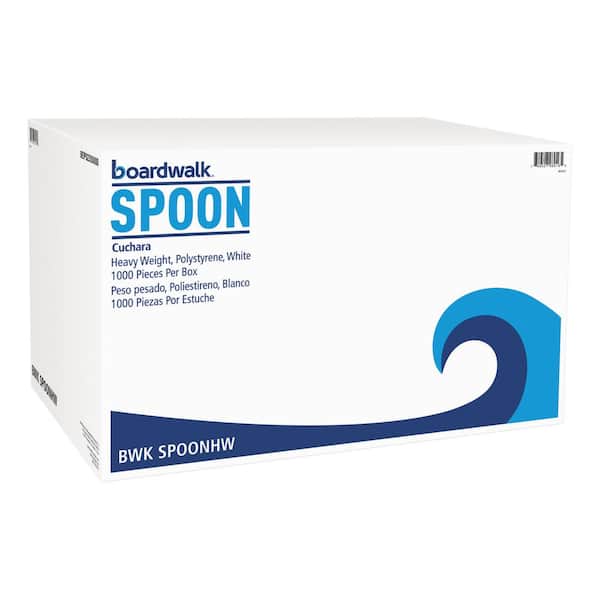 White Heavyweight Disposable Polystyrene Utensils, Teaspoons (1000-Carton)