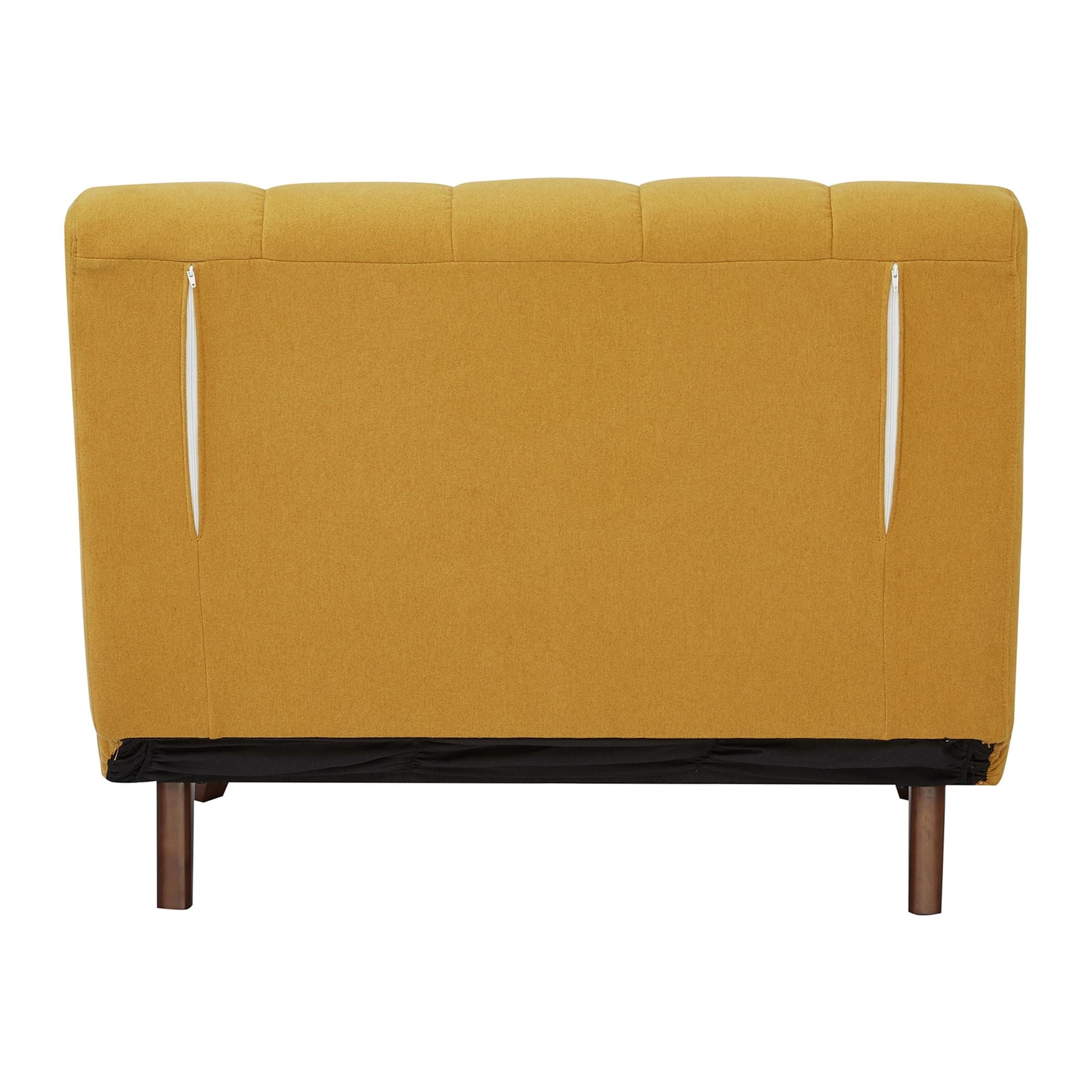 A&D Home Springfield Polyester Convertible Futon Chair, Yellow
