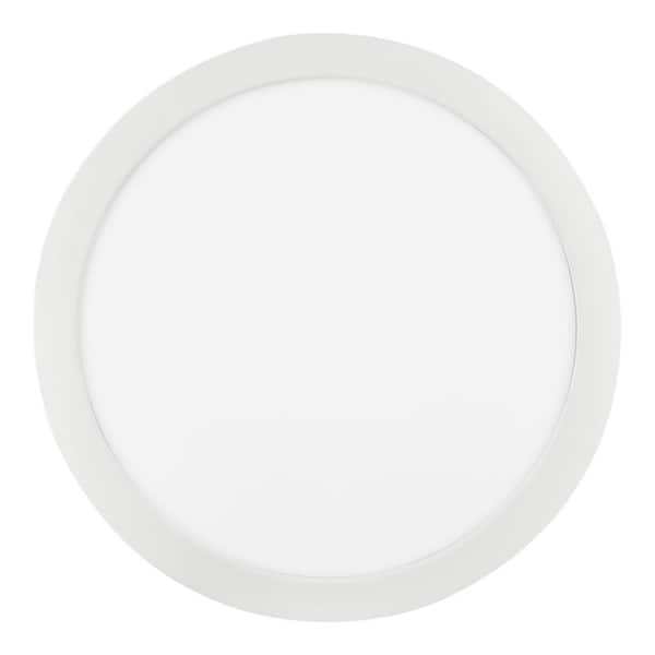 19 in. New Ultra-Low Profile Edgelit 5CCT Selectable LED Flush Mount Matte White (2-Pack)