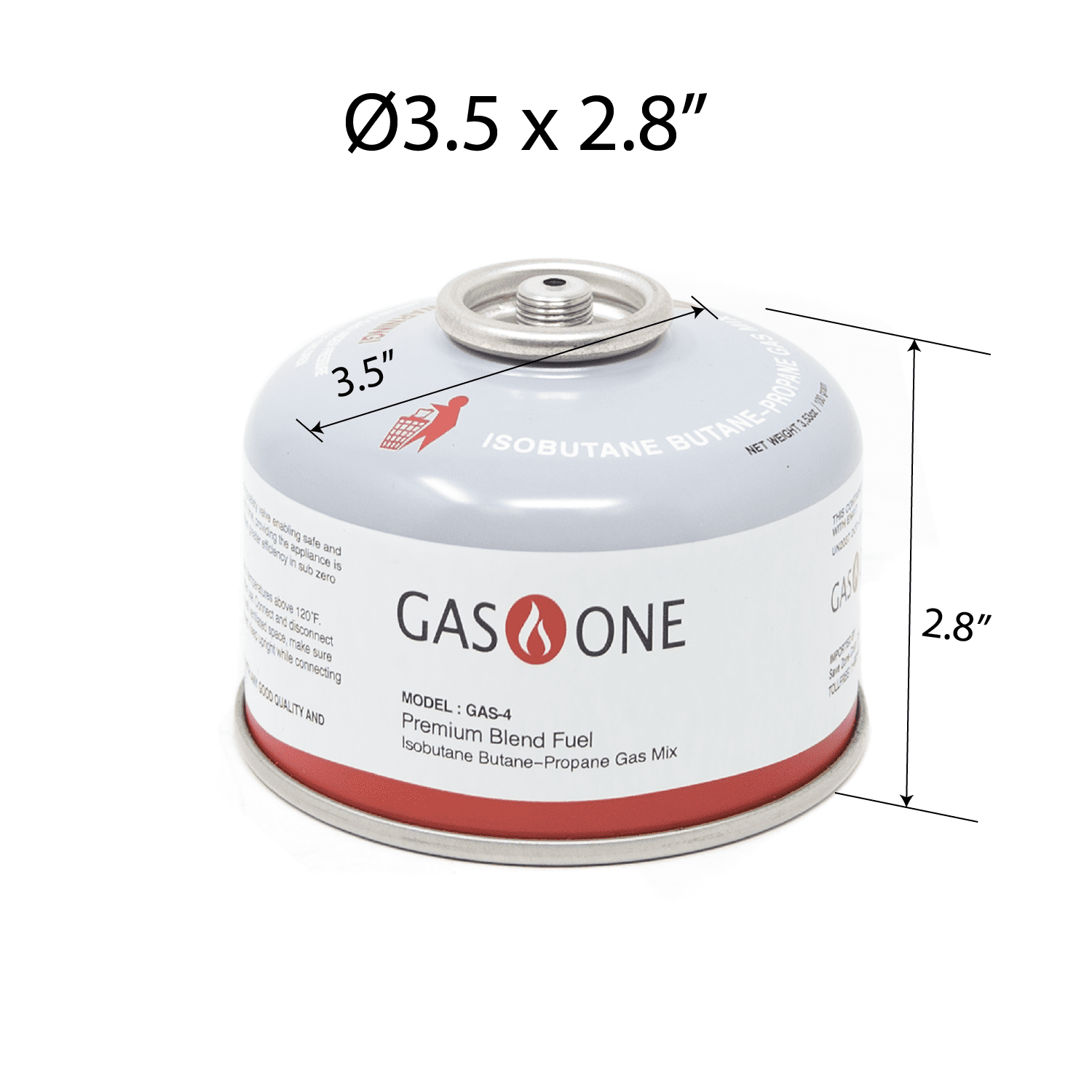GasOne 100 g Isobutane Camping Fuel Blend Canister