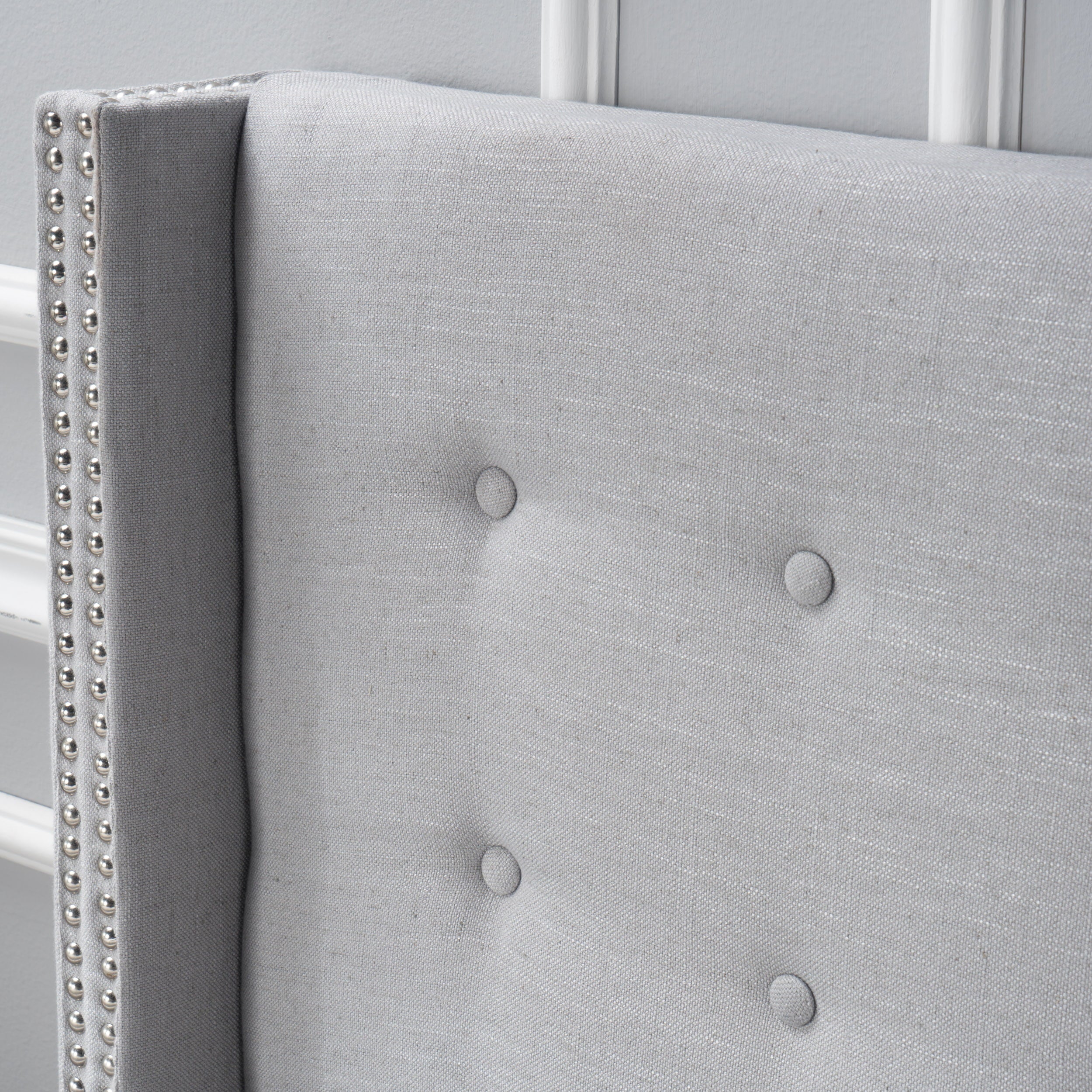 Noble House Fallon Light Grey Fabric Full/ Queen Headboard