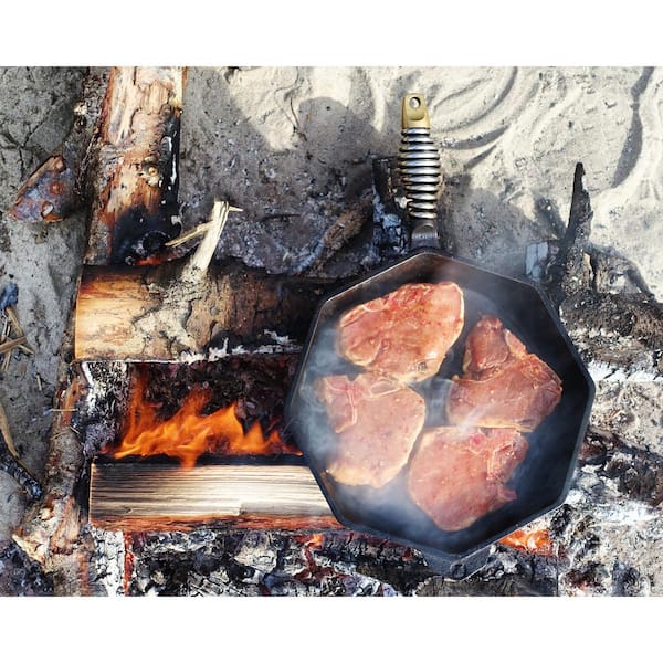 Cast Iron Collection 12 in. Cast Iron Skillet in Iron Patina with Lid