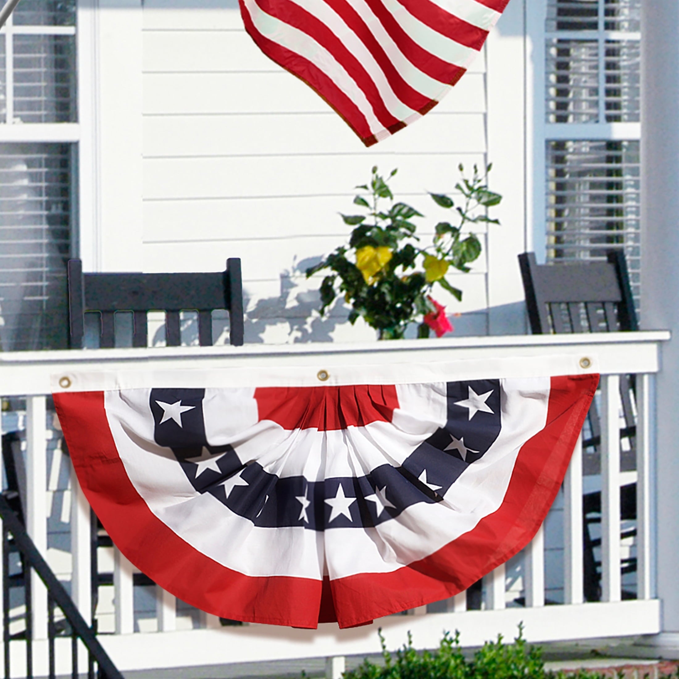 American Pleated Fan with Stars and Stripes by Annin, 3’ x 6’
