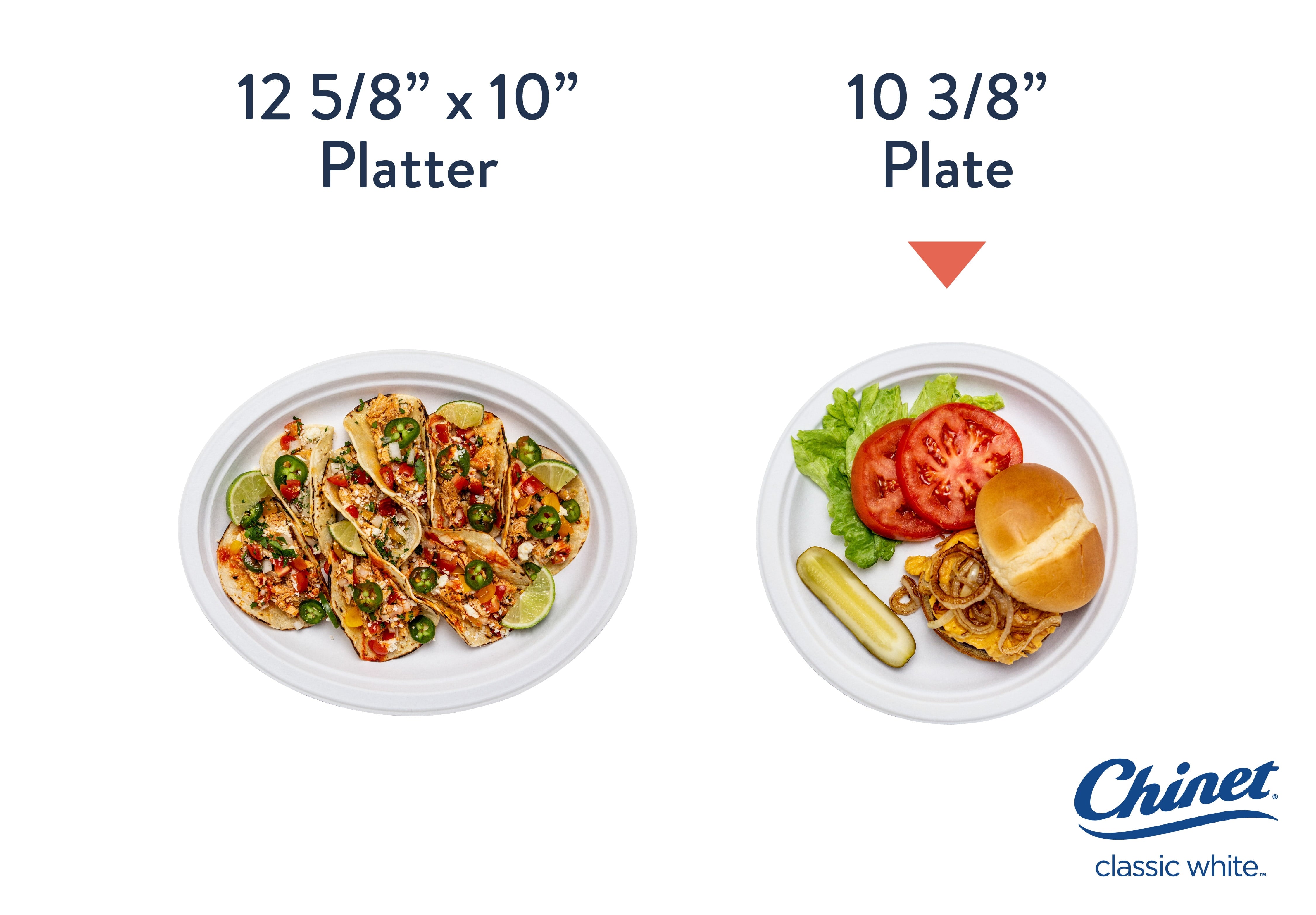 Chinet Classic® Premium Dinner Paper Plates,  White, 10 3/8”, 40 Count