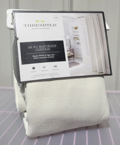 Threshold Aruba Blackout Single Curtain Panel Sour Cream 50" x 95" Rod Pocket