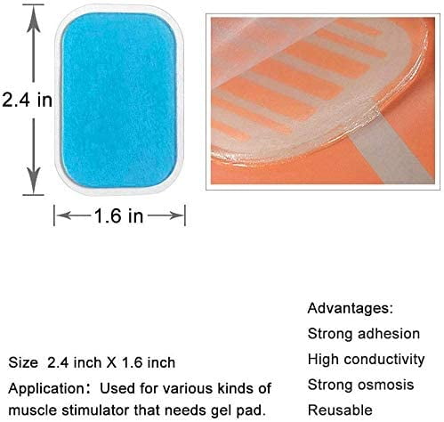 50 Pcs Pads Abs Trainer Replacement Gel Sheet for Abdominal Muscle Trainer, Accessory for Ab Workout Toning Belt