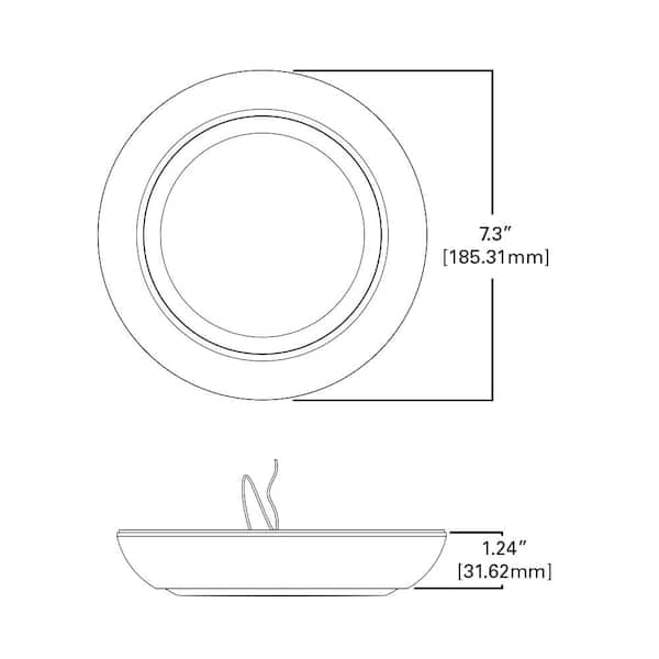 CLD 7 In. White Flush Mount with Frosted Glass Shade