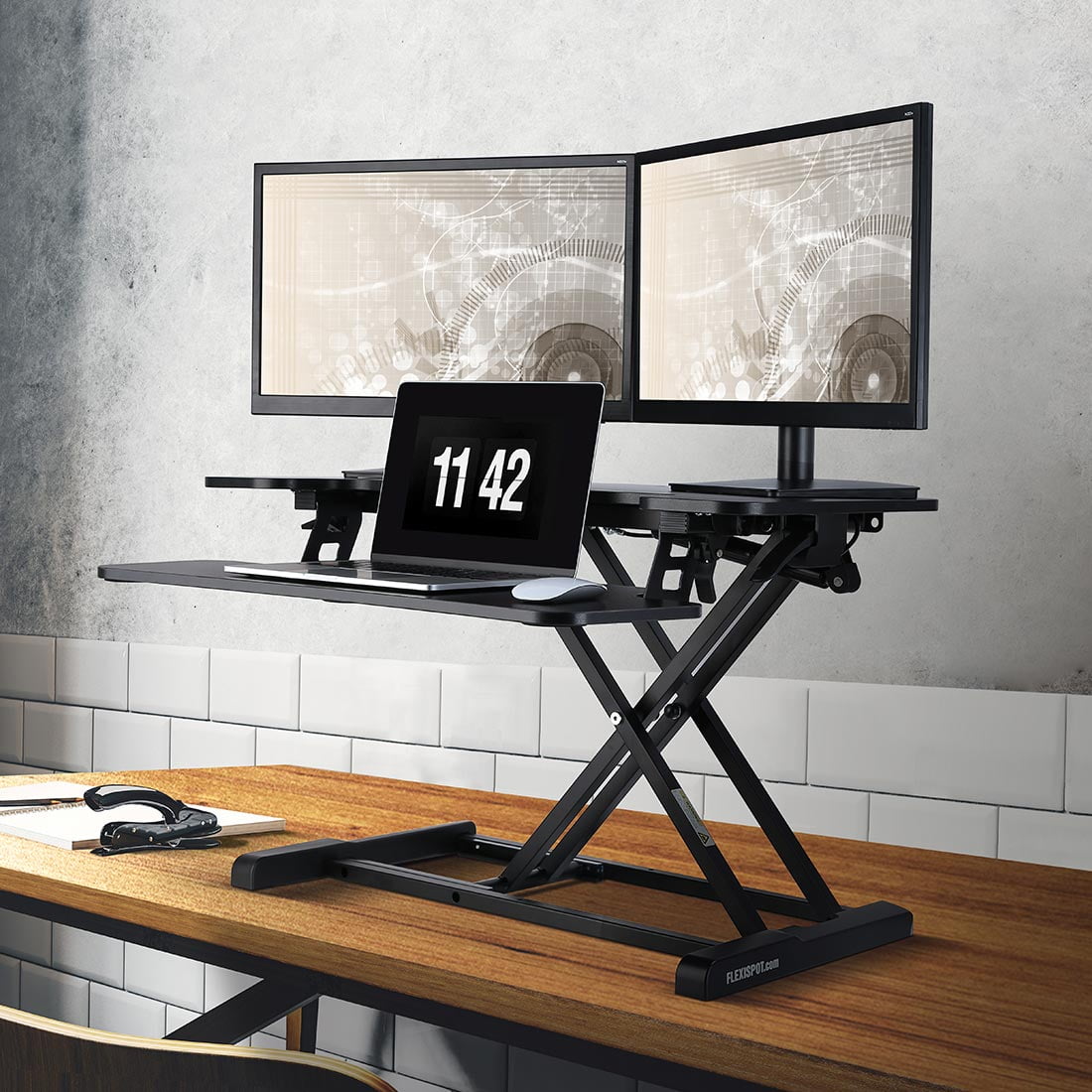 FLEXISPOT Home Office Height Adjustable Standing Desk Converter Black 32