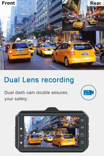 Dash Cam Front and Rear CHORTAU Dual Dash Cam 3 inch Dashboard Camera Full HD...