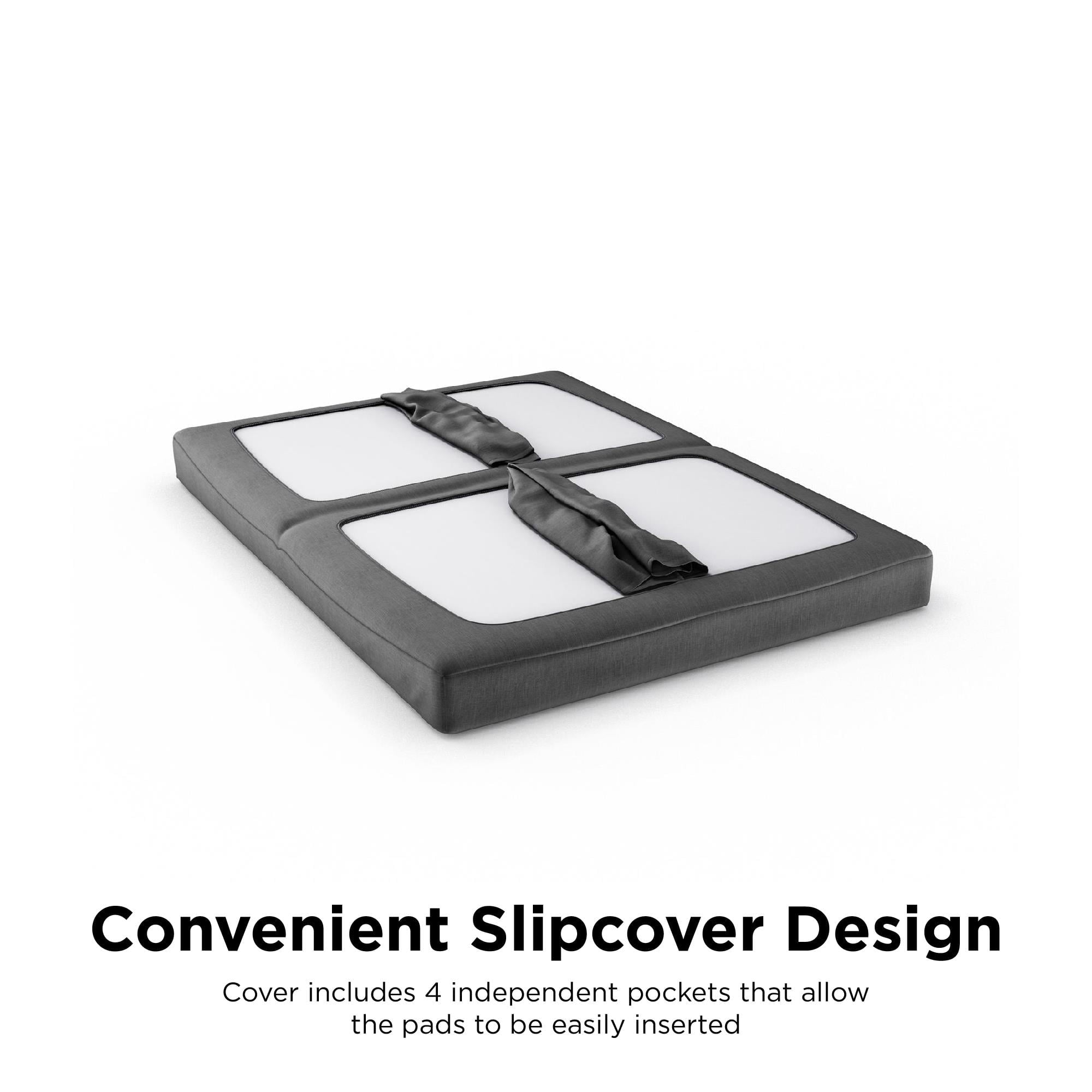 DHP College Metal Arm Futon, Black Frame with Gray Mattress