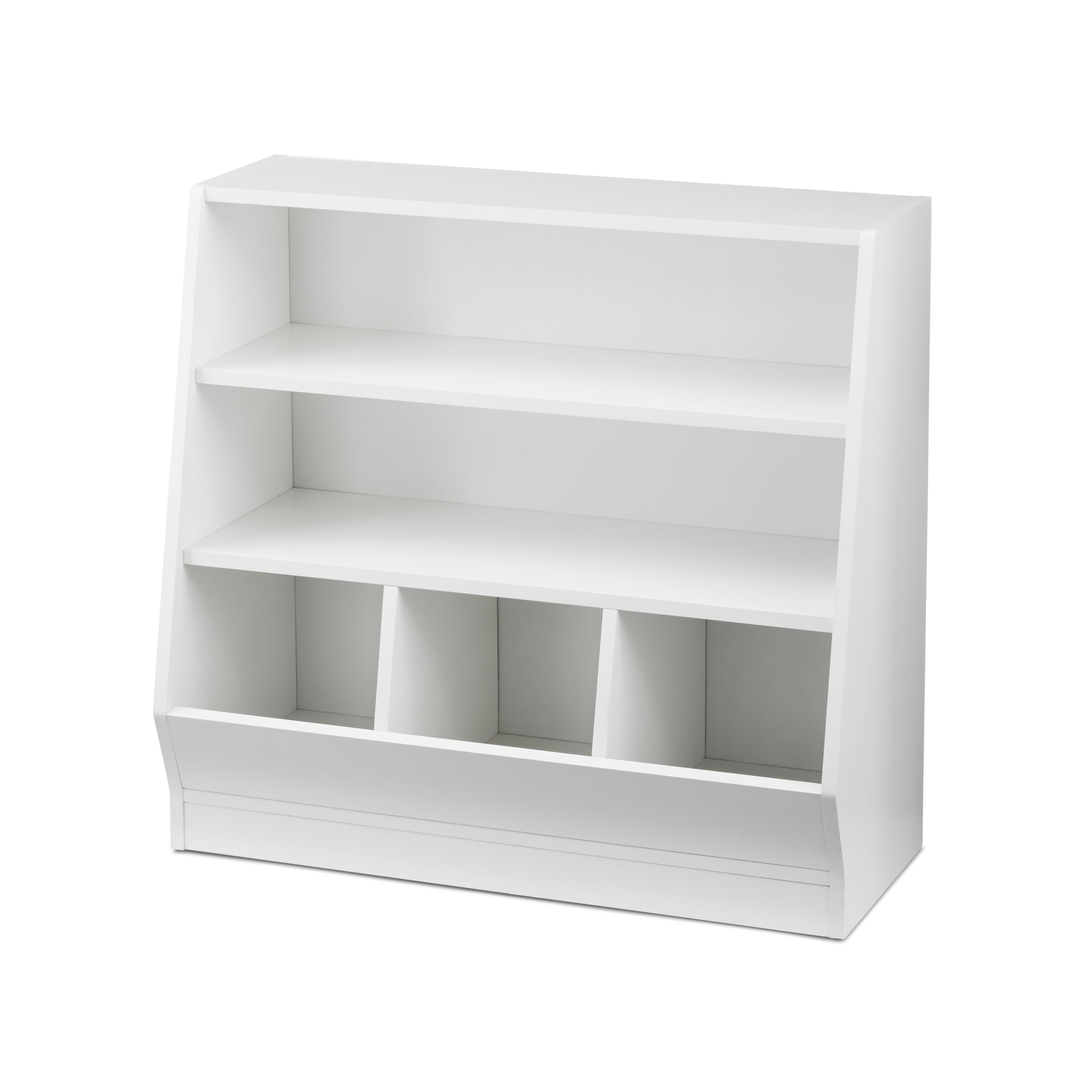 Your Zone Kids Bin Storage and Two Shelf Bookcase, White