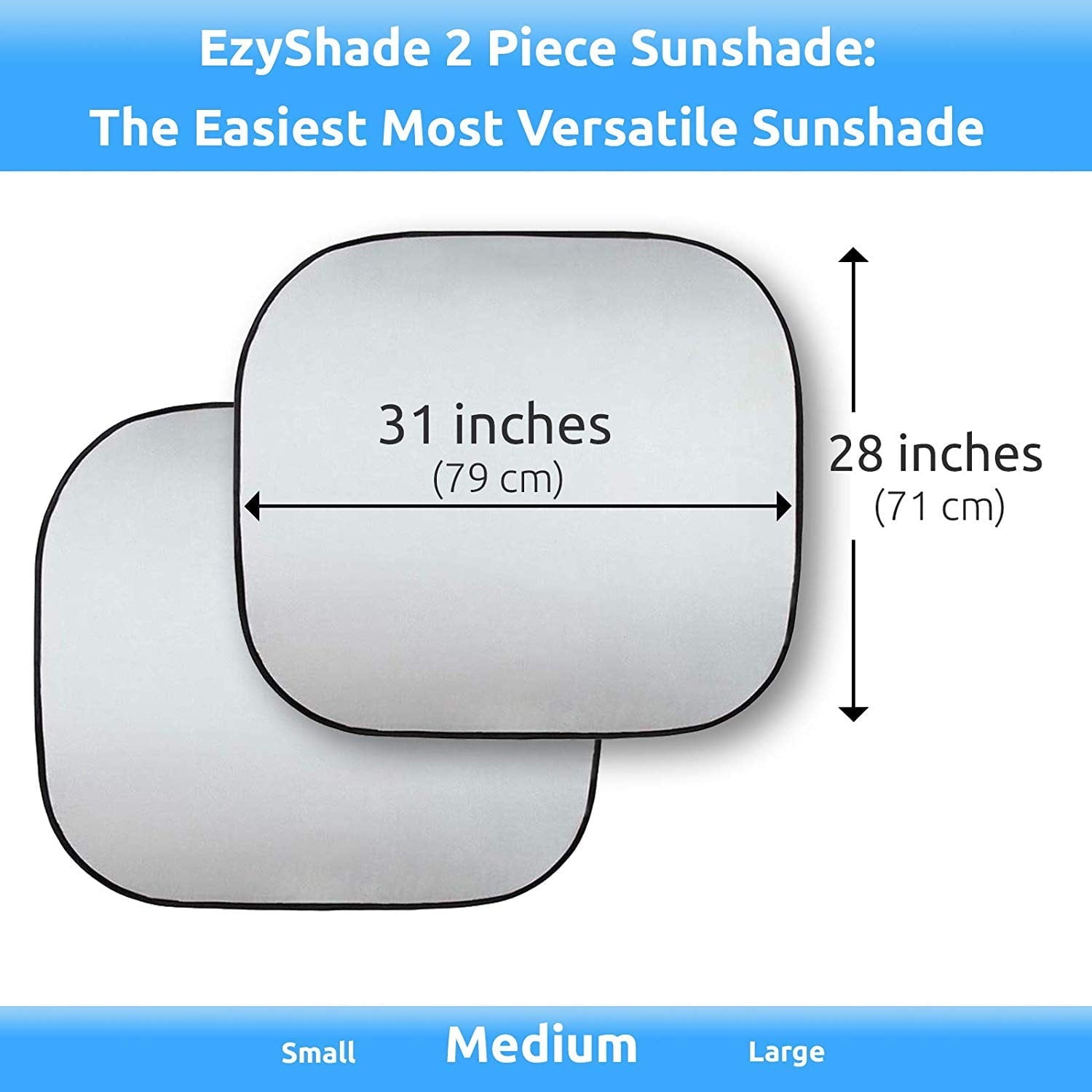 Coolmade Windshield Sun Shade Foldable Car Front Window Sunshade for Most Sedans SUV Truck (Universal Fit), 2-Piece