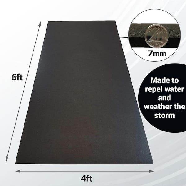 4 ft. x 6 ft. x 0.275 in. Black Rubber Fitness Utility Mat (24 sq. ft.)