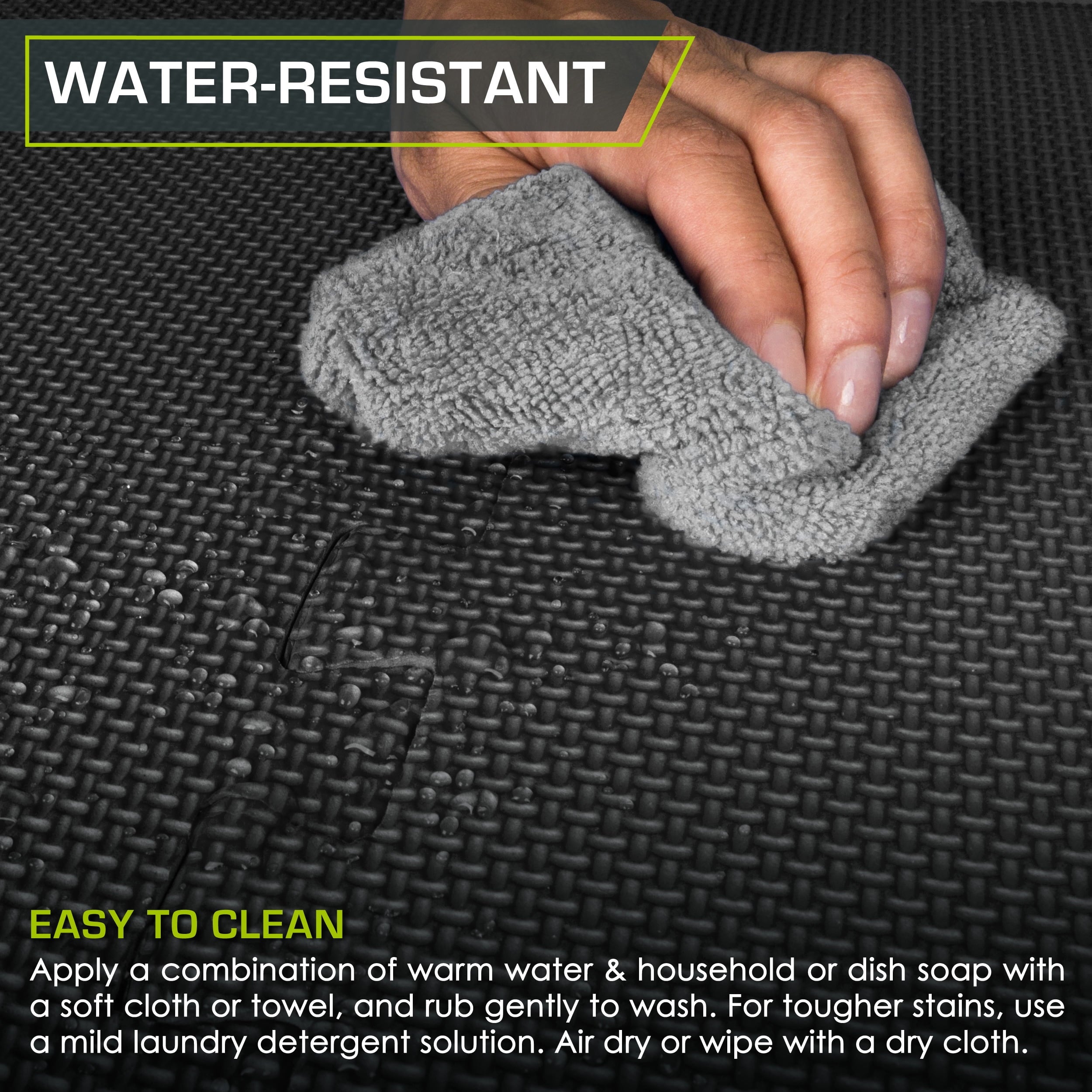 ProsourceFit Exercise Puzzle Mat 1-in, Black, 24 Sq ft - 6 Tiles