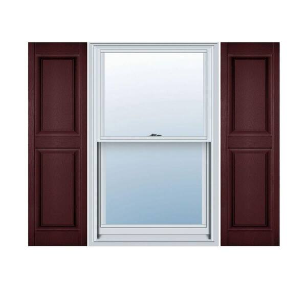 14-1/2 in. x 70 in. Lifetime Vinyl TailorMade 2 Equal Raised Panel Shutters Pair Bordeaux