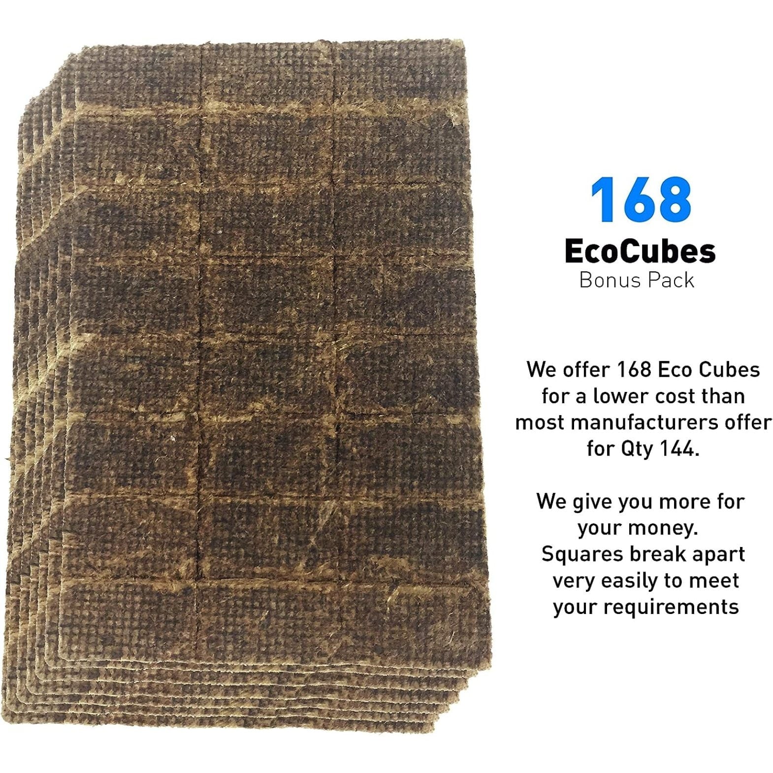 EasyGo Product Eco Cubes - Fire Starter Squares - Great Lighter for Chimney, Charcoal Grill, Fireplace, Campfire, Pellet Stove, Wood Stove (Qty168)