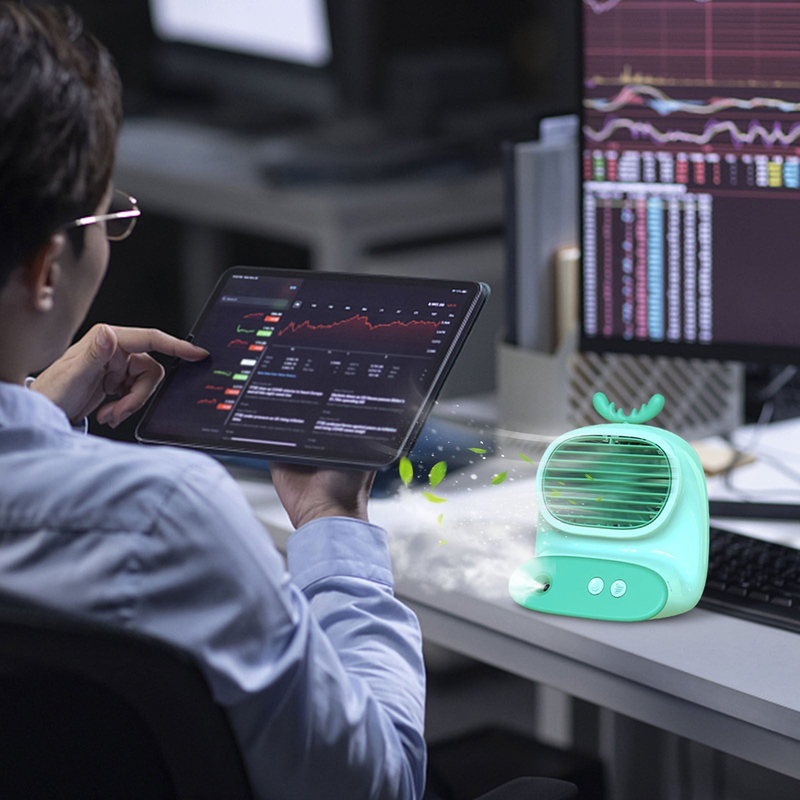 Zeceouar Clearance Items for Home Kids Portable Aired Conditioner Fan Rechargeable Evaporative Portable Aired Cooler Humidifier 3 Speed USB-C Portable Aired Conditioner For Bedroom Office