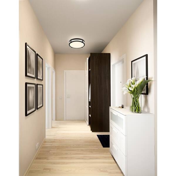 18 in. Winslow Natural Iron Integrated Selectable CCT LED Round Ceiling Light Flush Mount