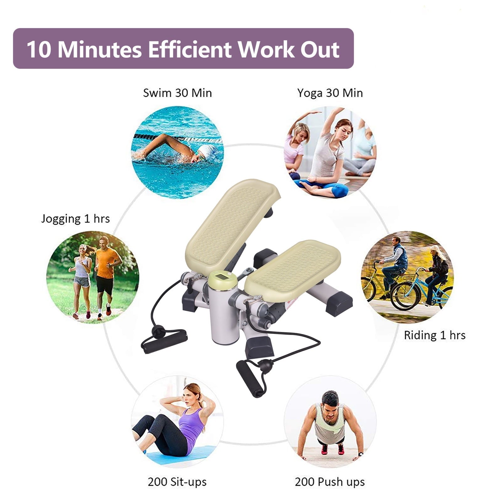 Leikefitness Steppers Exerciser Stair Step Machines Gym Home Aerobic Fitness Climber Workout ST6600 Green