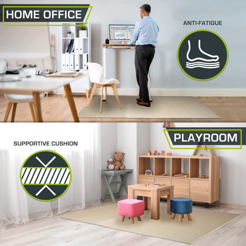 Exercise Puzzle Mat ½ Inch, EVA Foam Interlocking Tiles Protective and Cushion F