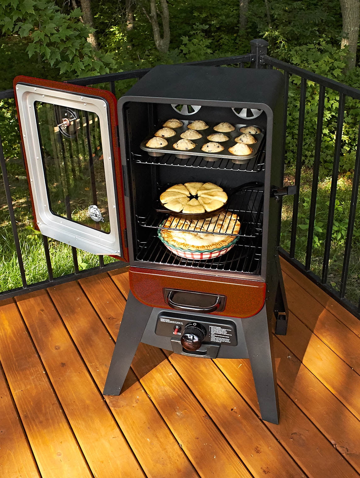 Pit Boss 2-Series Propane Vertical Smoker, Red Hammertone – PBV2G1