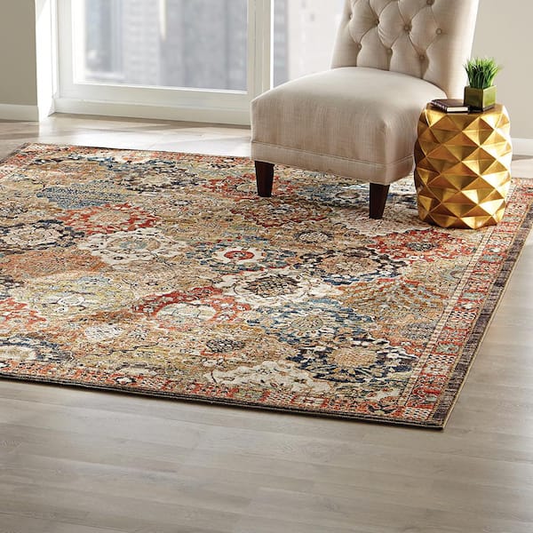 Patchwork Multi 5 ft. x 7 ft. Medallion Area Rug