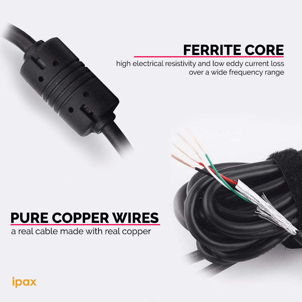 Ipax 15 Feet Long Black Hi-Speed USB Printer Cable, Compatible with Epson, Brother, Canon, HP, Officejet, Deskjet, Lexmark, Kodak, Zebra, and more