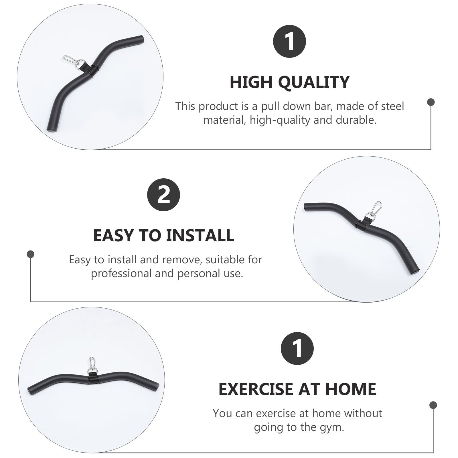 Etereauty 1 set Pull Down Bar Back Muscle Exerciser Muscle Pull Rod Fitness Equipment