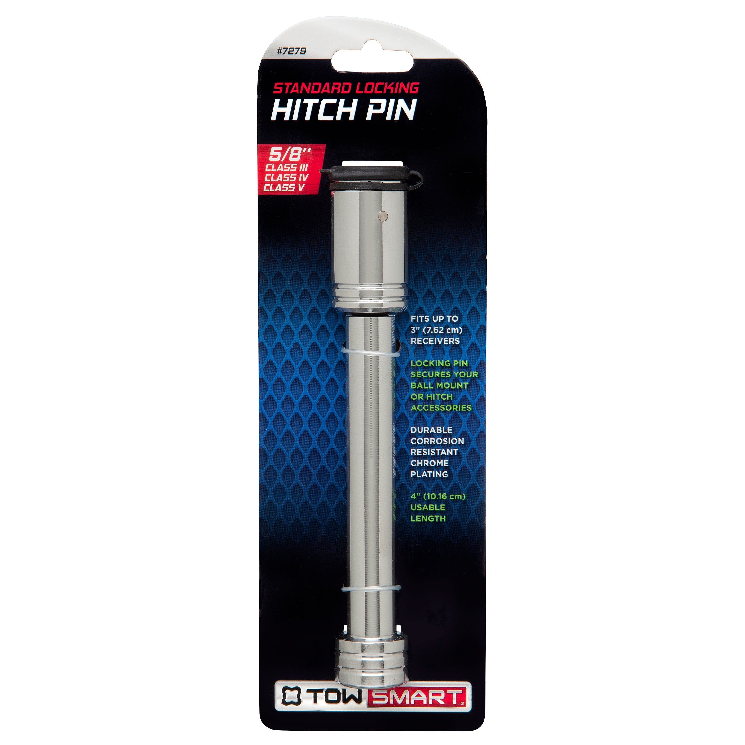 TowSmart Barrel Trailer Hitch Lock, 5/8in Pin, Steel, 4in Span, Includes 2 Keys