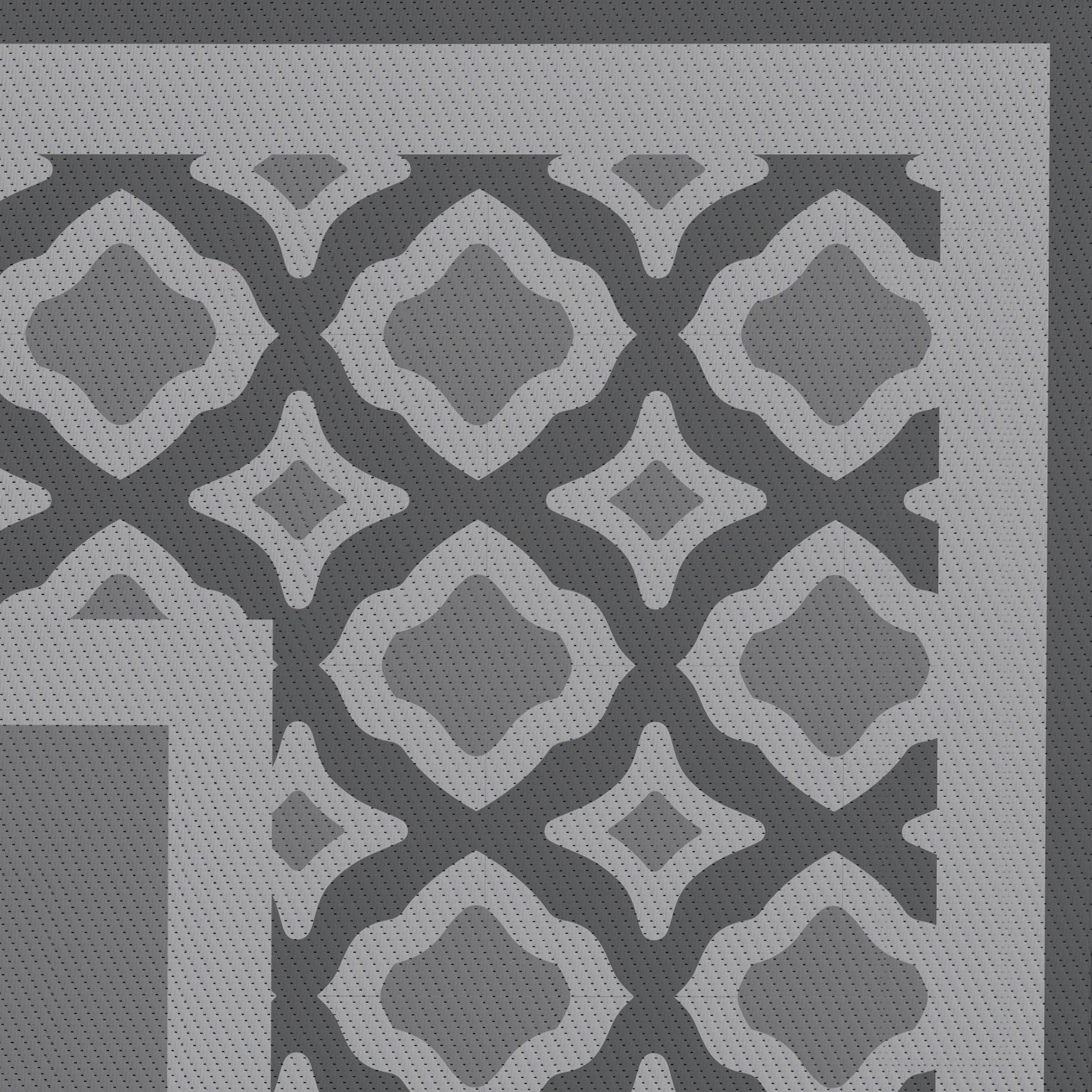 Auto Drive 6' x 9' Linked Geo Gray Reversible RV Outdoor Patio Mat