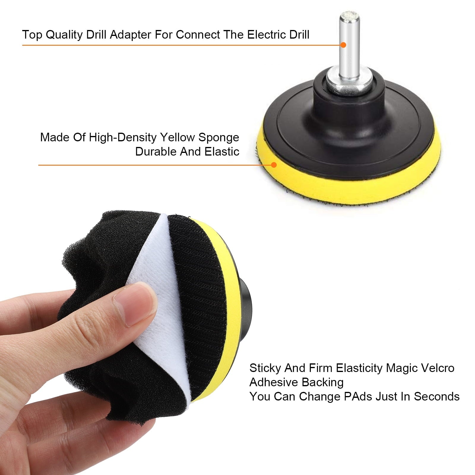 Drill Buffing Sponge Pads, EEEkit 11pcs 3inch Car Foam Woolen Polishing Pads Replacement Kit, Car Compound Polishing Buffer Drill Sponge Kit Set for Car Sanding, Polishing, Waxing