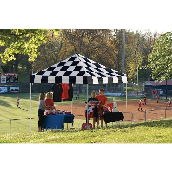 10 ft. W x 10 ft. H Pro Series Straight-Leg Pop-Up Canopy with 4-Position-Adjustable Steel Frame and Heavy-Duty Cover