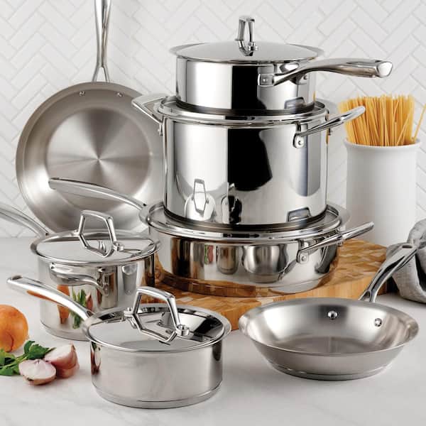 Gourmet Prima 12-Piece Stainless Steel Cookware Set with Lids