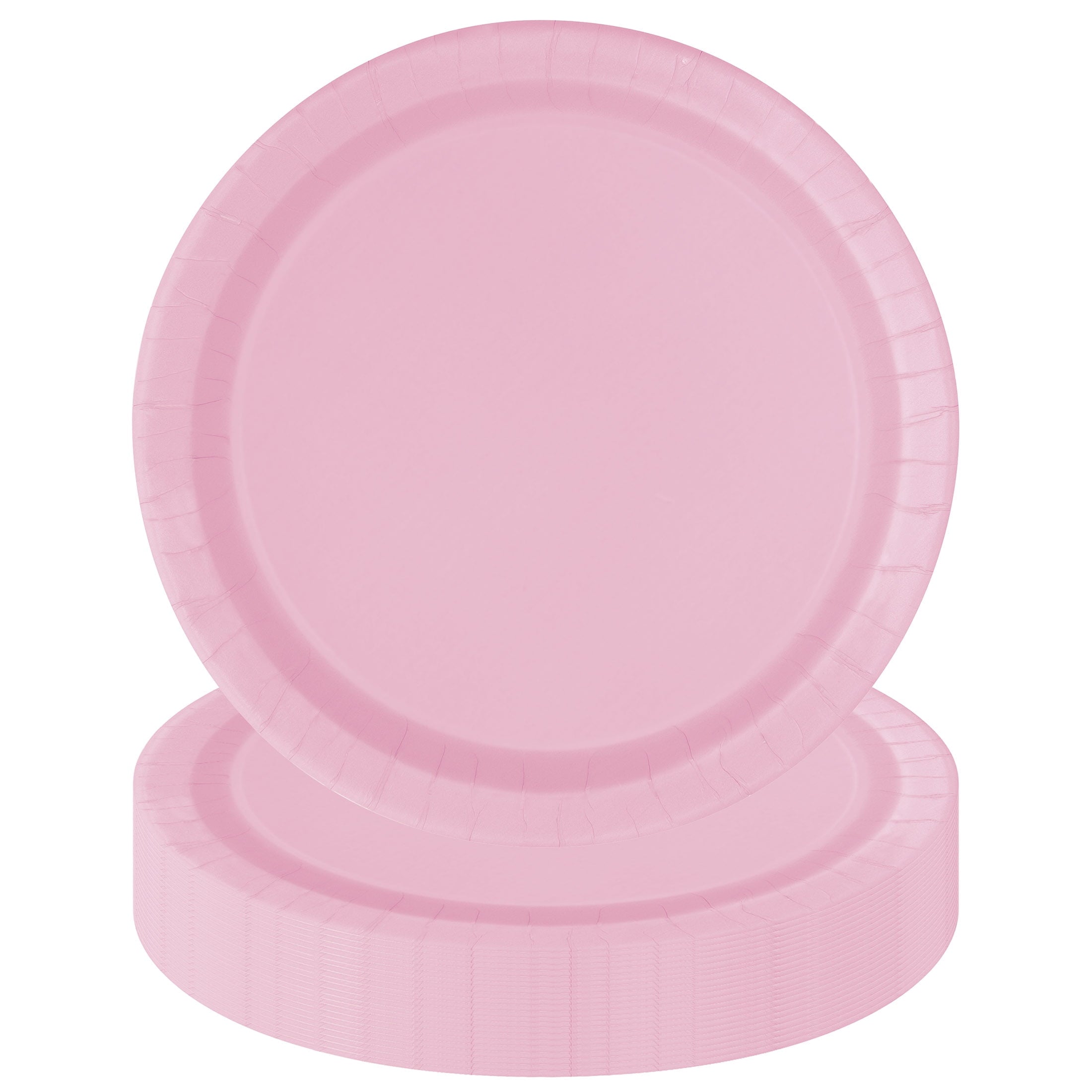 Way to Celebrate! Light Pink Paper Dessert Plates, 7in, 24ct