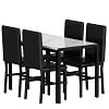 5 Piece Dining Set, Modern Dining Table and Chairs Set for 4, Kitchen Counter Height Dining Table Set with 4 Upholstered Chairs, for Small Space, Breakfast Nook, D7157