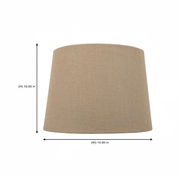 Mix and Match 14 in. Dia x 10 in. H Burlap Round Table Lamp Shade
