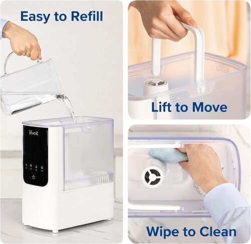 Levoit Smart Cool and Warm Mist Top Fill Humidifier with Aromatherapy, 4.5L