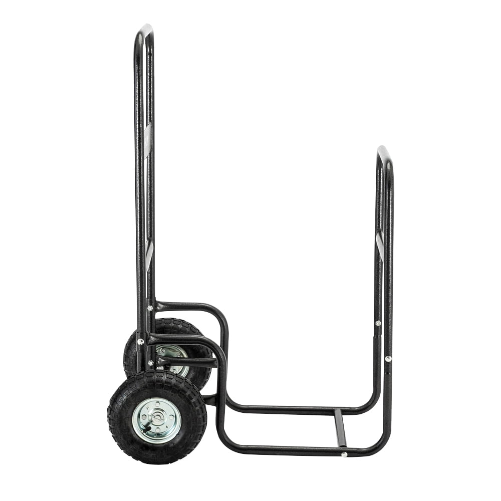 UBesGoo Firewood Log Cart & Carriers & Holders Wood Rack Dolly Fireplace Wood Mover, Black
