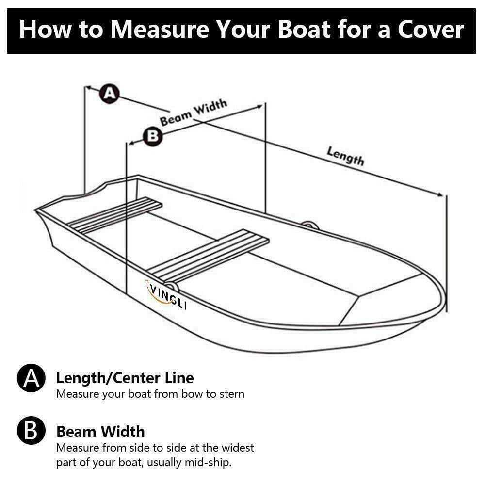 Waterproof Trailerable Runabout Boat Cover, Fit V-Hull Tri-Hull Fishing Ski Pro-Style Bass Boats Cover