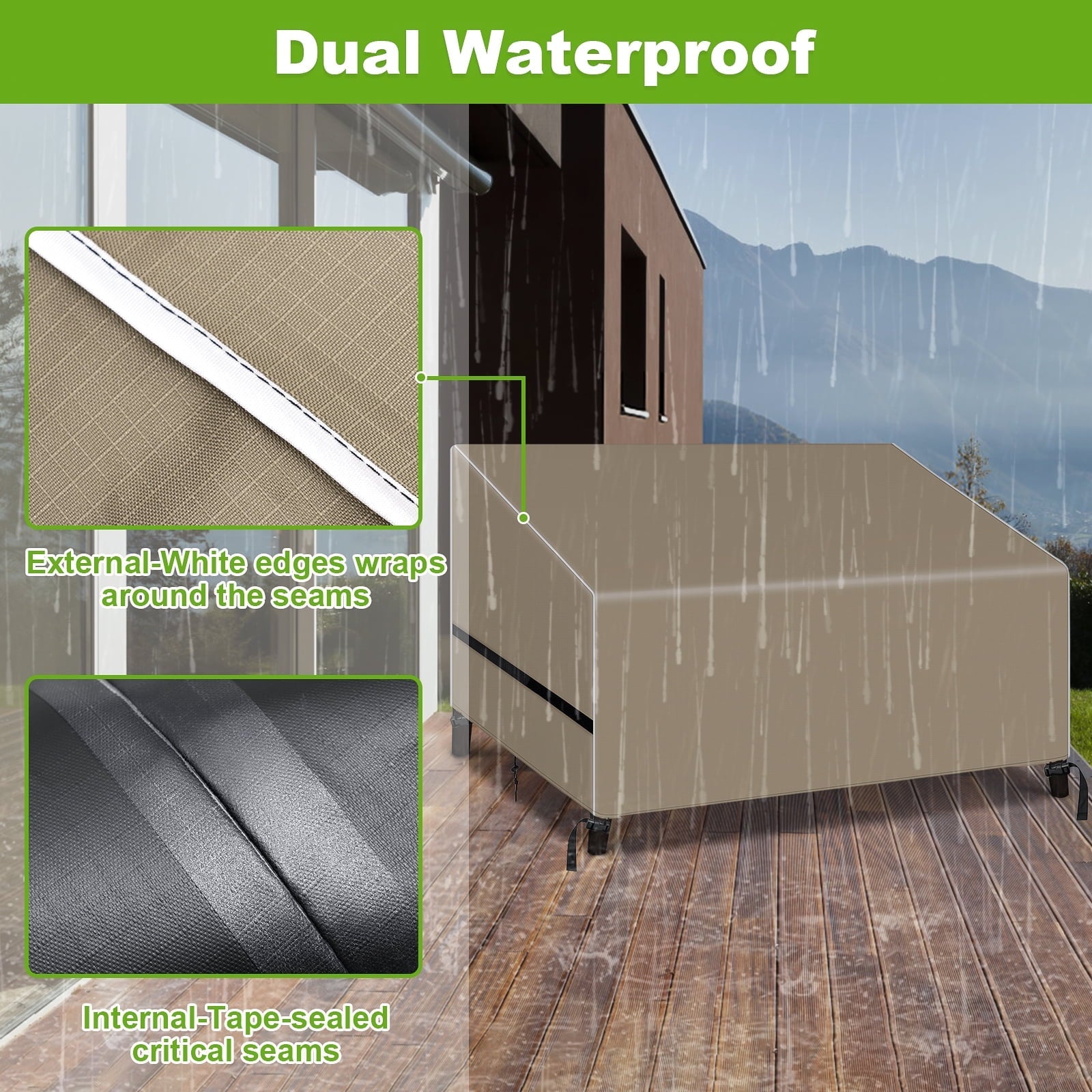 Patio Loveseat Cover, GARPROVM Patio Furniture Cover, 54