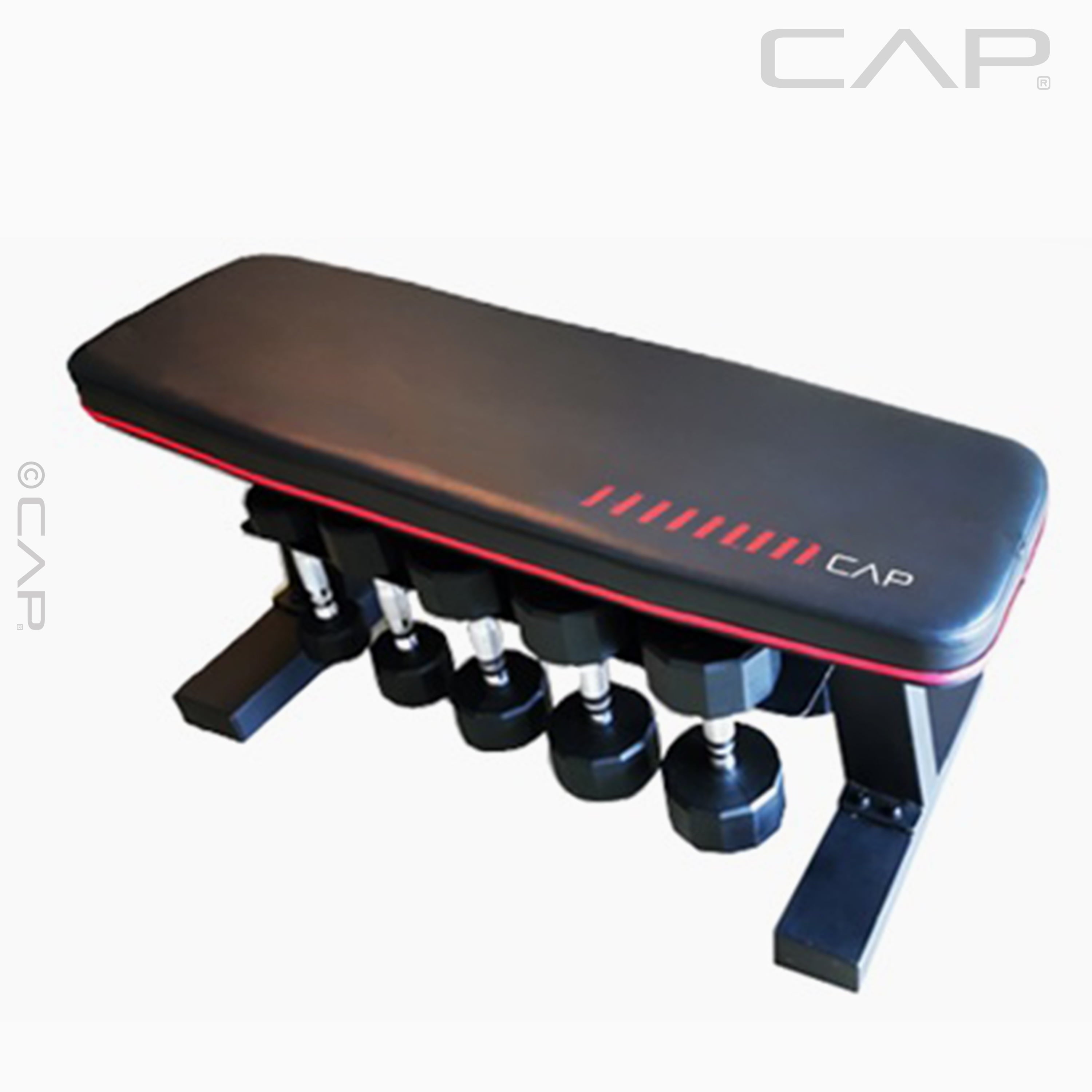 CAP Deluxe Exercise Training Flat Bench with Dumbbell Storage (Weight Capacity 600lb)