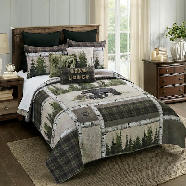 Bear Panels UCC Multicolor 3-Piece Queen Quilt Set