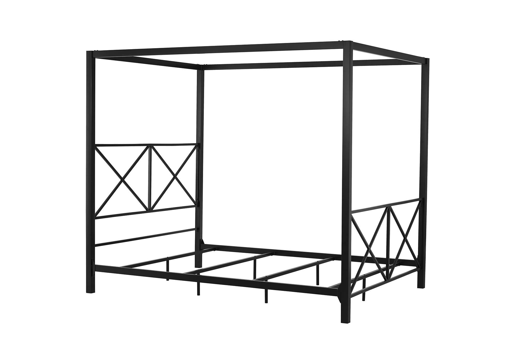 DHP Rosedale Metal Canopy Poster Bed Frame, Queen, Black